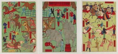 Il più grande circo del mondo, era Meiji, 1886 da Utagawa Masanobu